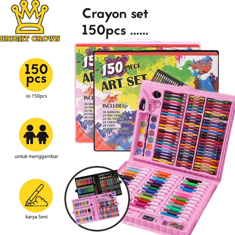 

Dijual Murah Bright Crown Pensil Warna Crayon set isi 150 pcs Crayon Mewarnai (Alat Menggambar atau Mewarnai)