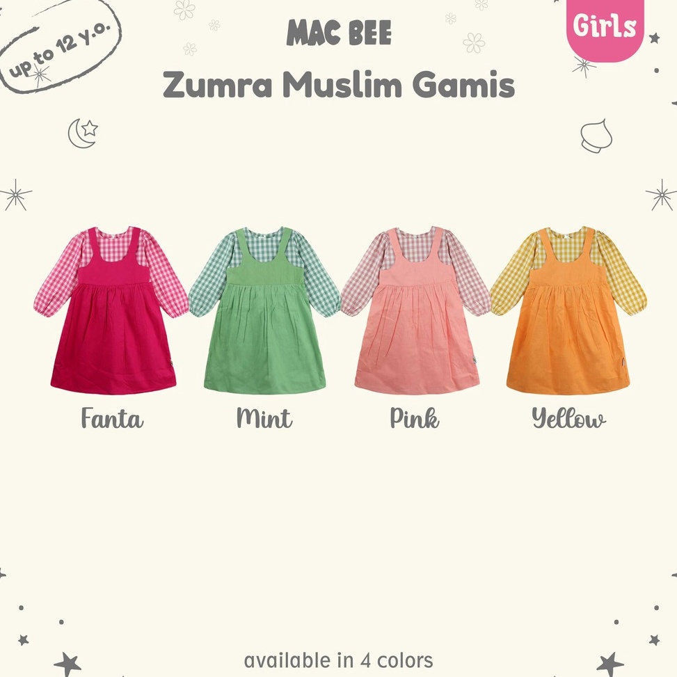 Terbaru.. MacBee Baju Anak Perempuan Gamis Anak Muslim Collection Zumra 2 - 12 Tahun