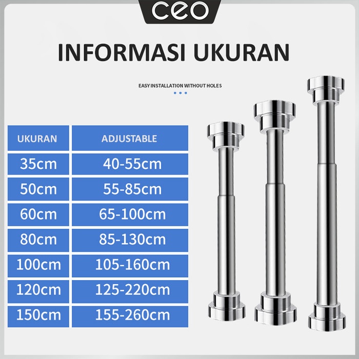 Ceo Tiang Gantungan Serbaguna Teleskopik Tiang Gantungan Baju Hanger Berkualitas