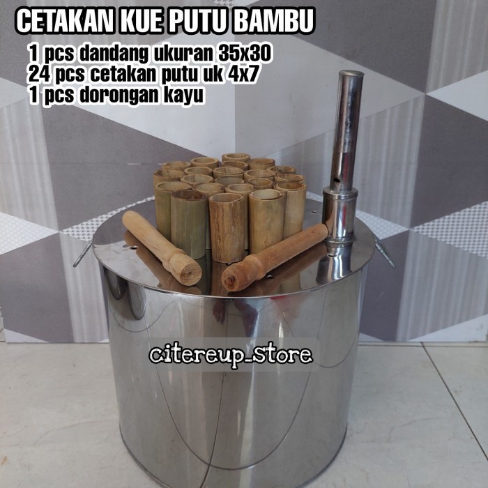 Langsung Order Dandang Kukus Cetakan Kue Putu Lengkap 24 Pcs / Cetakan Putu Bambu