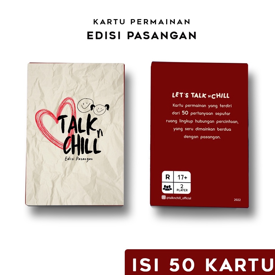 ➚BAV Kartu permainan TalknChill Edisi Pasangan - Kartu pertanyaan - seperti kartu truth or dare - ga