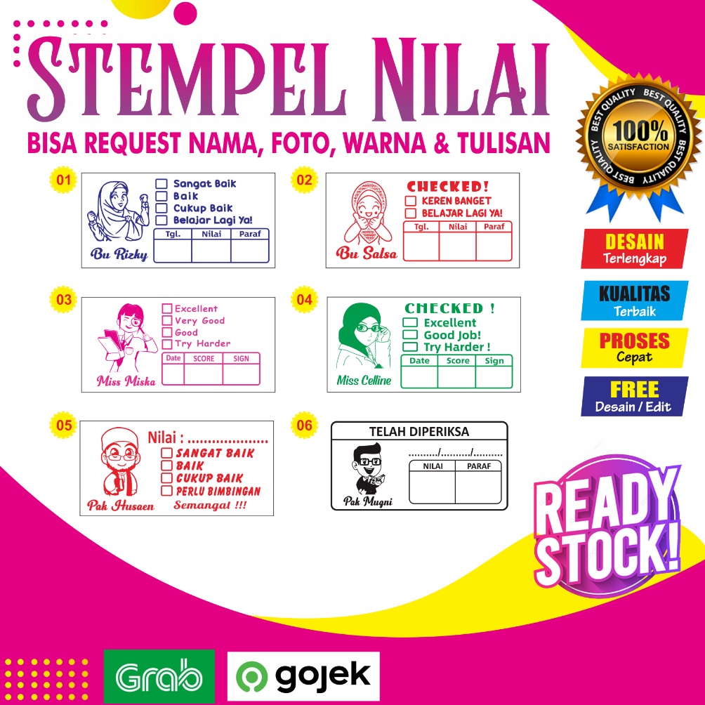 

10.10 sale Stempel Nilai Guru / Penilaian / Koreksi / Checked / Reward BISA CUSTOM