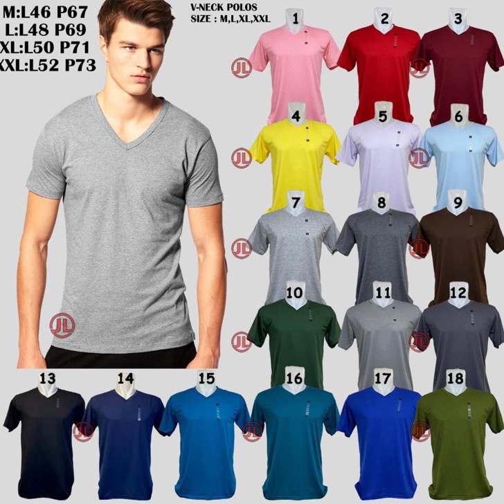 Diskon Promo Kaos polos pria /kaos polos V NECK /kaos polos pria V NECK Ready