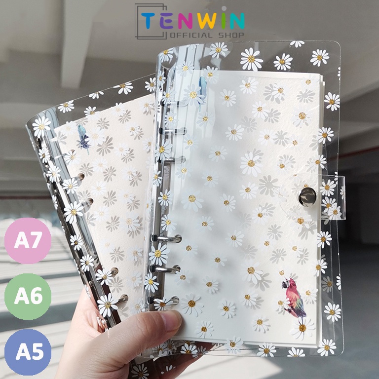

AU8580 A7/A6 /A5Clear Soft PVC Notebook Binder Cover Planner 6-Ring Loose-Leaf Folder-Tenwin 4534
