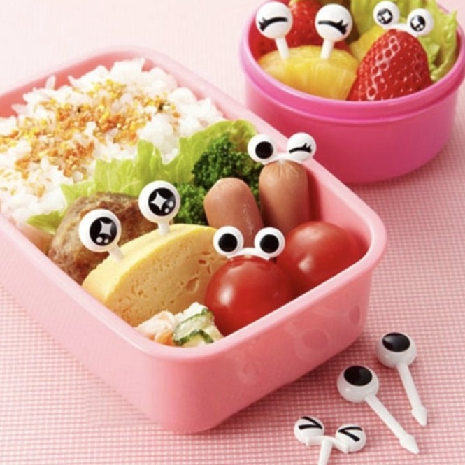 10pcs Set Garpu Buah Tusukan Bento BENTUK MATA Bento Bekal Anak Lucu 54
