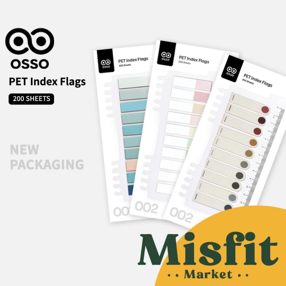 

DISKON BRANDS FESTIVAL OSSO PET Sticky Note Index Flag with Ruler (200 pcs) for Loose Leaf Binder Page Mark Marker Pembatas Halaman