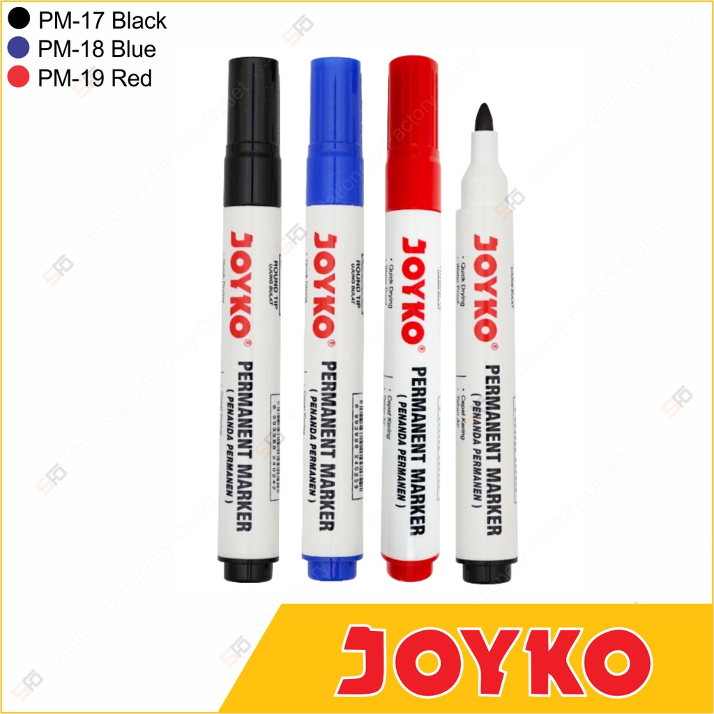 

SPIDOL PERMANEN JOYKO PM-19 MERAH PM-18 BIRU PM-17 HITAM ( ECER )