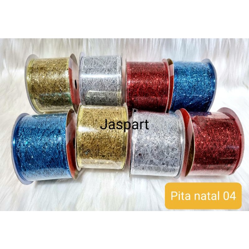 

Pita Glitter Natal Pinggir Kawat Pita Parcel Pita Christmas Pita Hiasan C Lebar 5 Cm Dan 6,5 Cm Pita