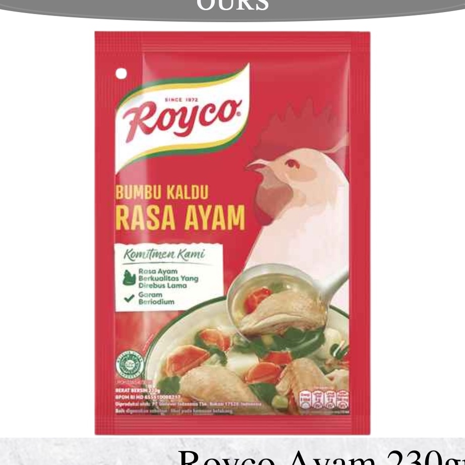 

★★★★ PENYEDAP RASA ROYCO KALDU AYAM 230g ukuran BESAR