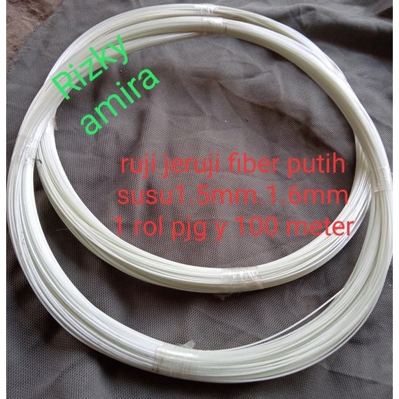 ruji jeruji fiber putih susu..1.5mm.1.6mm. rol