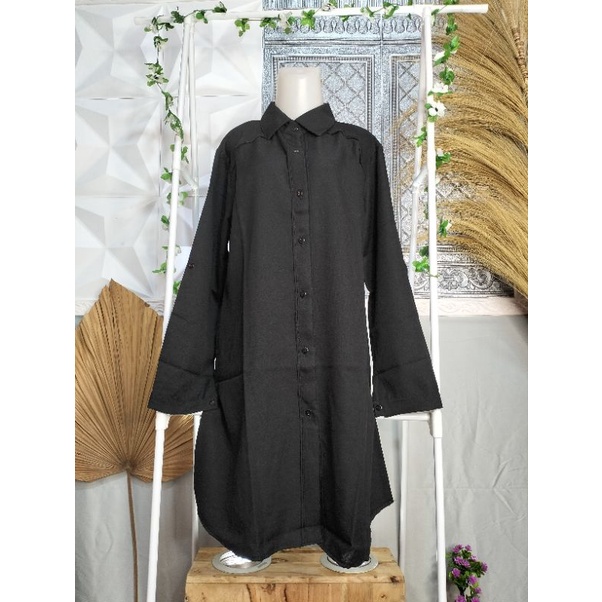 Tunik hitam polos wanita dewasa