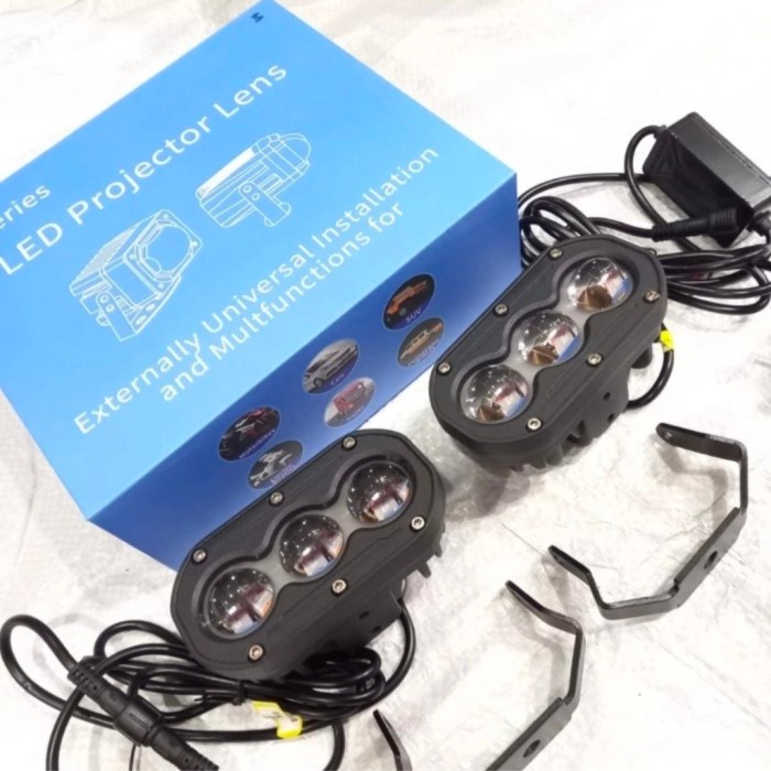[Original] Mini Projie Lampu 3 Mata Merk Escort Diskon