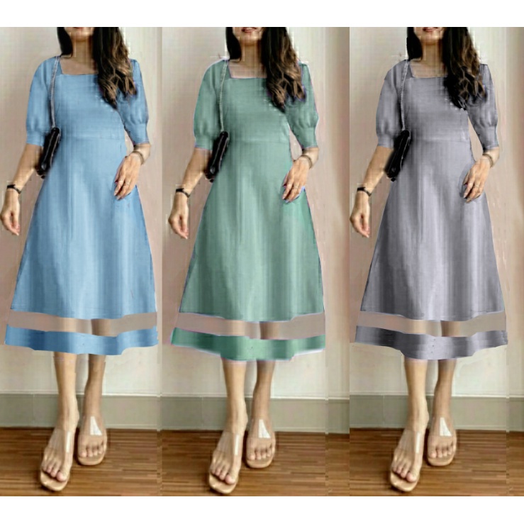 Dress Wanita Terbaru 2023 Korean Style Viral Kondangan Elegan Pakaian Cewek Gaon Penyanyi Outfit Ker