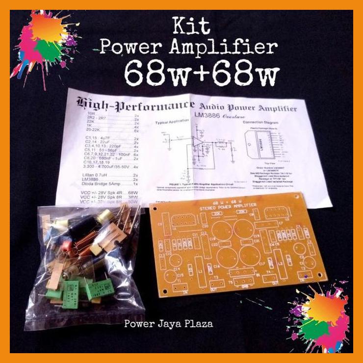 kit power amp 68w+68w belum termasuk 2 bh ic lm3886 & 4bh elco 4700uf [pjp]