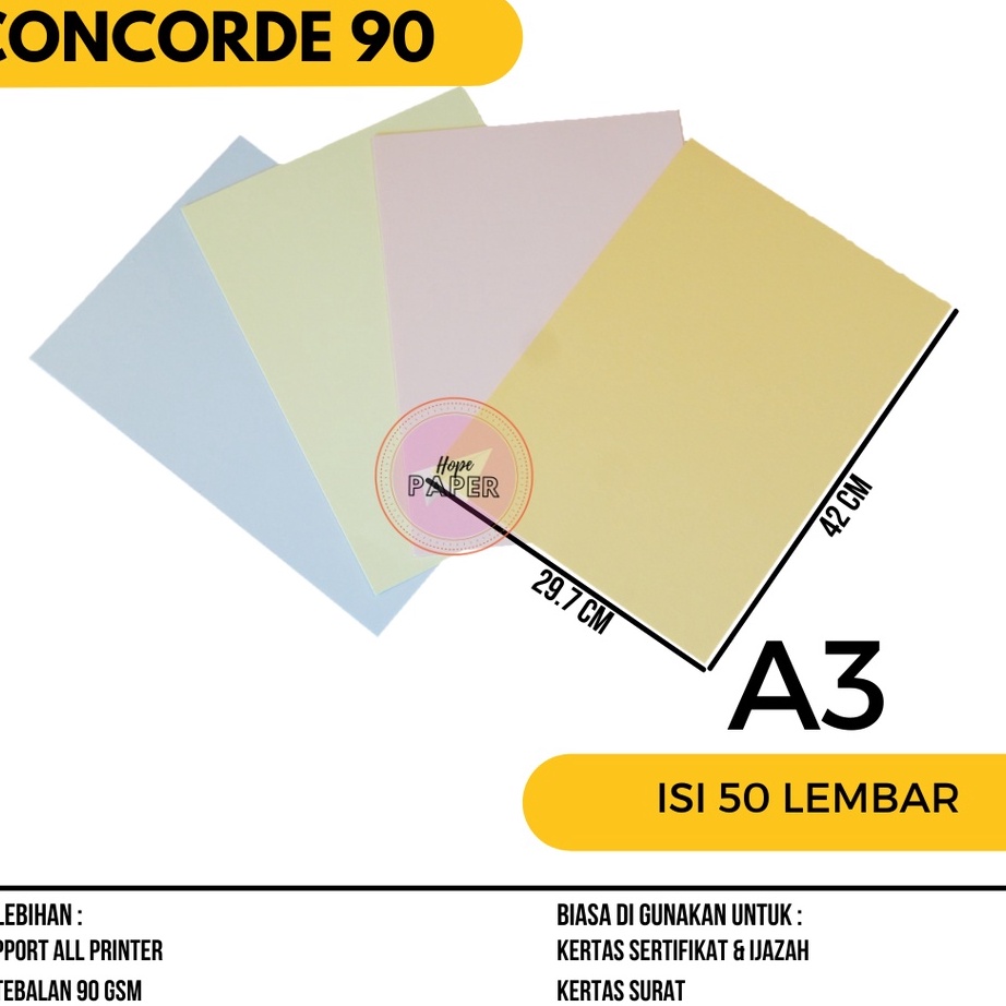 

Special Kertas Concorde A3 90gr isi 50 lembar / Concorde A3 90gr