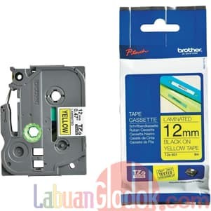 

Brother Label Tape TZE-631 12MM Black On Yellow TZE 631 - Label Print