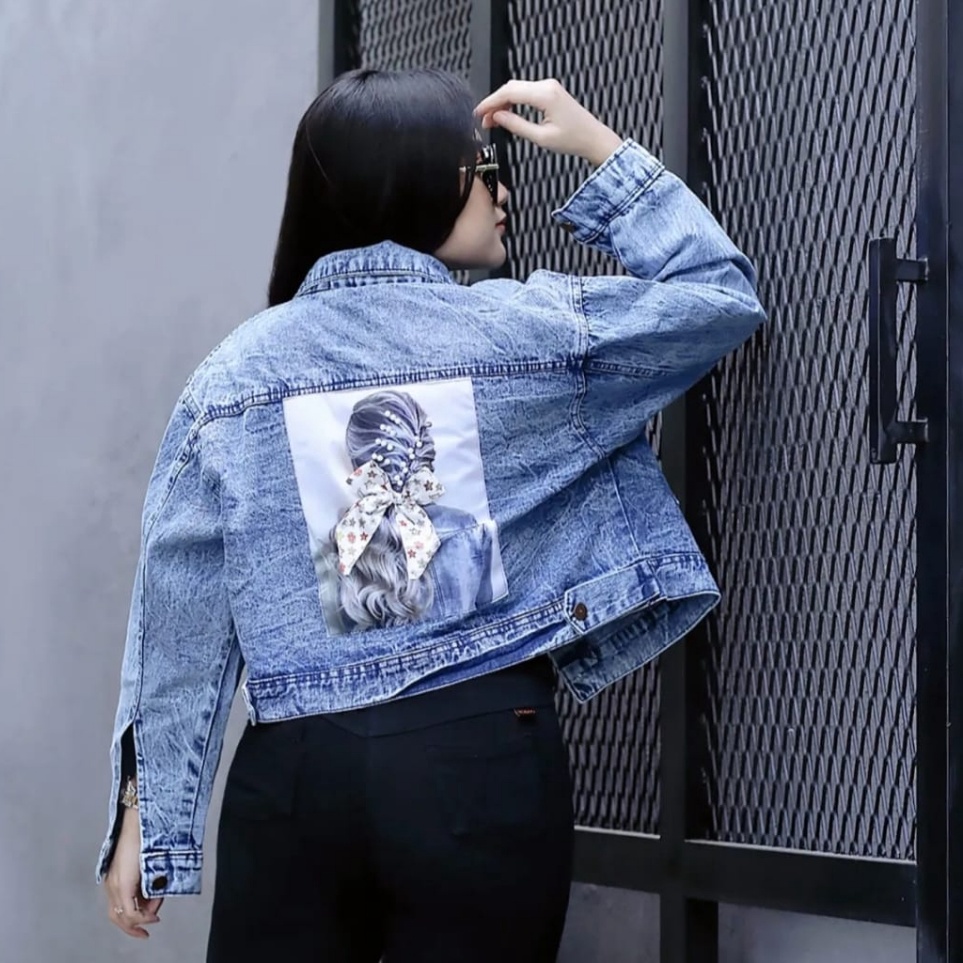 (26Q♡✂ JAKET LEVIS WANITA JUMBO JAKET CROP JUMBO XXXL LD 130 JAKET JEANS WANITA JUMBO XXL LD 130 Rea