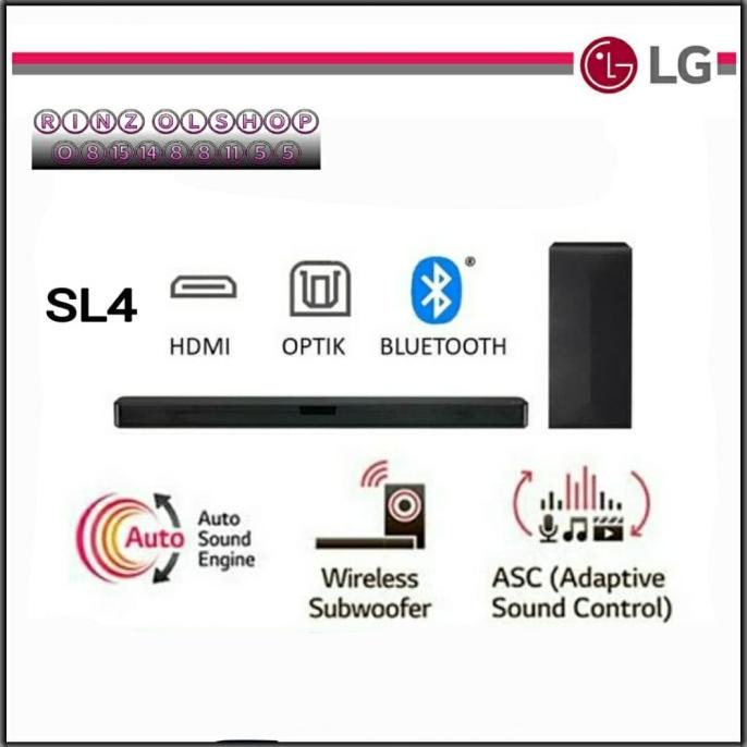 SOUNDBAR LG SL4 WIRELESS SUBWOOFER BLUETOOTH 2.1CH 330 WATT SPEAKER