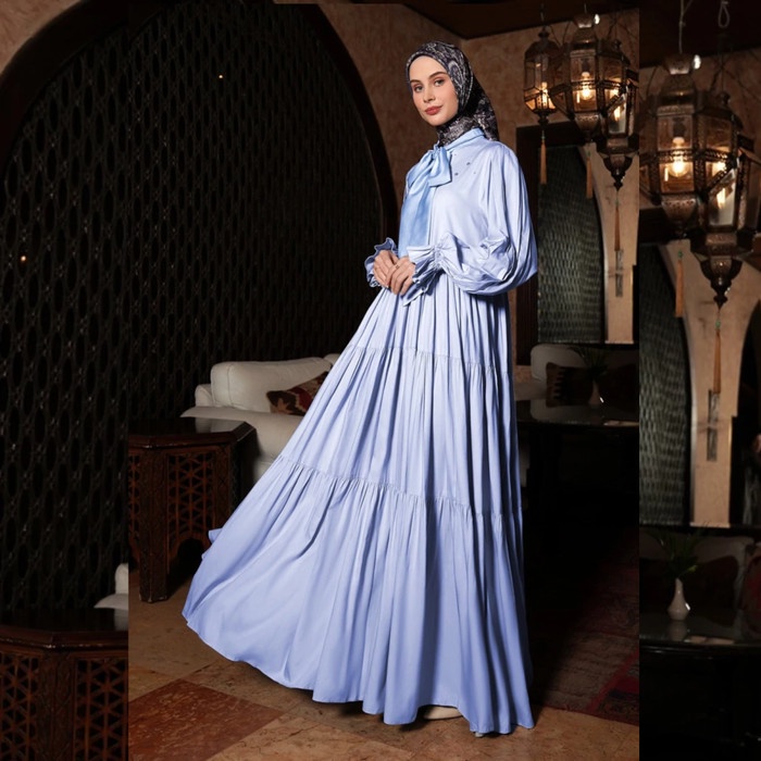 Dress Muslim Mandjha Ivan Gunawan - Precious Blue Abaya Gamis