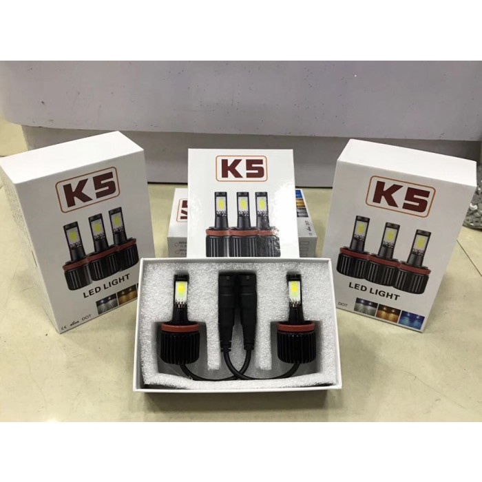 Cod - Lampu Turbo Led K5 Head Lamp Mobil 3 Warna H11 Hb4 H1 H3 Kode 006