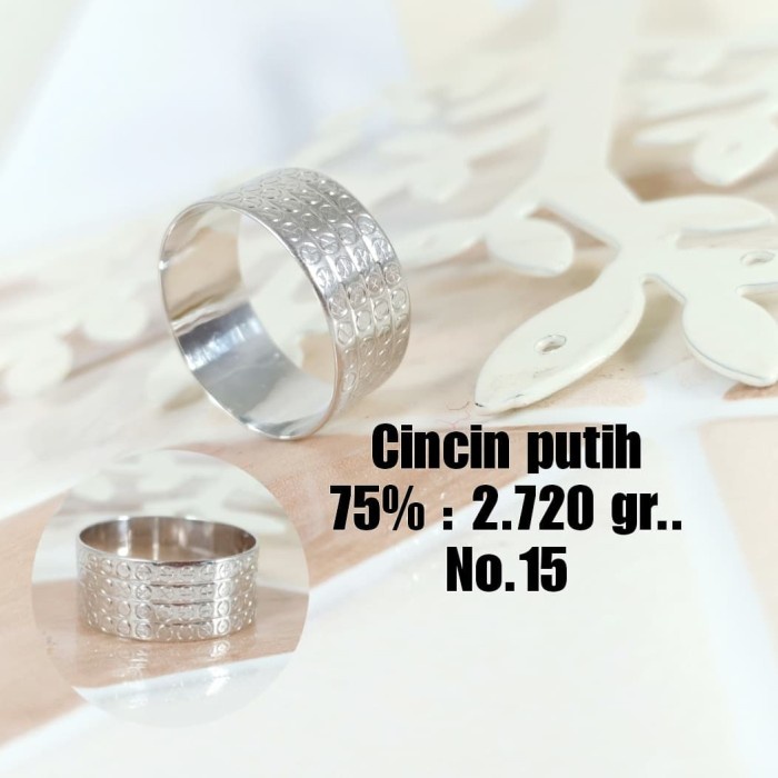 ✨Termurah Cincin Emas / Mas Putih 75 Berat 2.720 Gram No.15.. Bisa Gojek