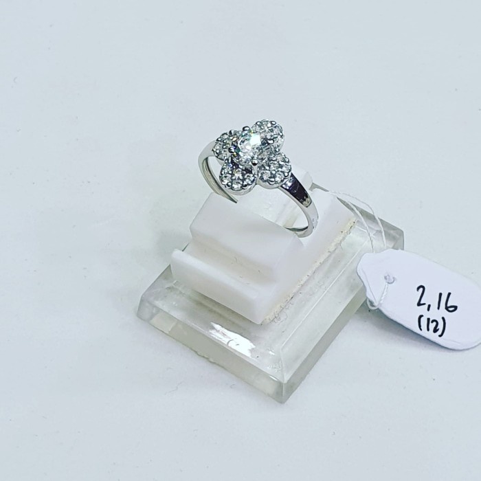 ✨Termurah Cincin Mas Putih 75 Berat 2.16Gram Uk 12 Diskon