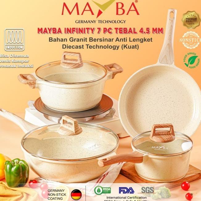 Panci Set Jerman 7 Pc Mayba Infinity Granit Cookware Set Anti Lengket