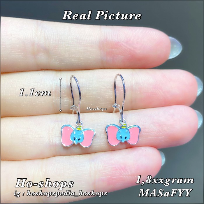 ✨Ori Anting Anak Dumbo Elephants Gajah Mas Putih 750 Asli Emas Berkualitas