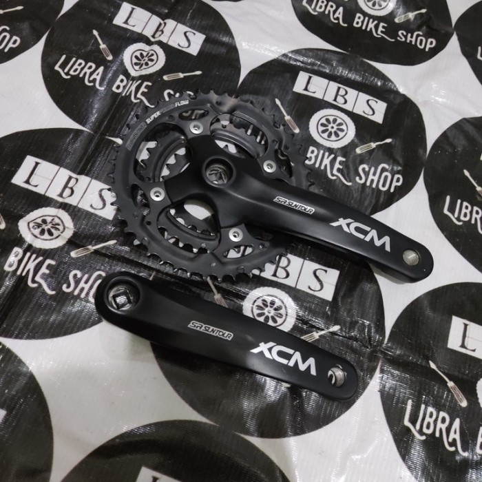 [New Ori] Original Crank Sr Suntour Xcm 42-32-22T Triple Speed Tanpa Cover Hitam Limited