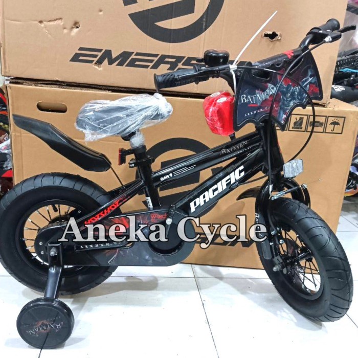 ✨Ori Sepeda Anak Roda Empat Cowok Bmx Pacific Batman 12 Ban Jumbo 3.0 Bisa Gojek