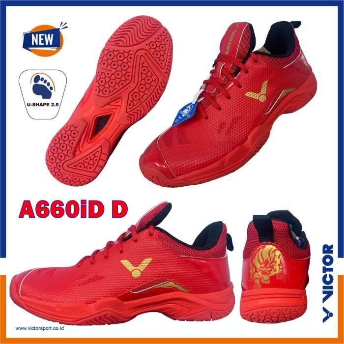 [Best Seller] Sepatu Badminton Victor A660Id D - A 660 Id D Red Original Diskon