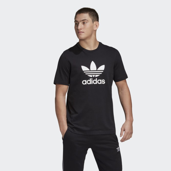 [New] Adidas Men Trefoil Tee Black Originals Terbaru