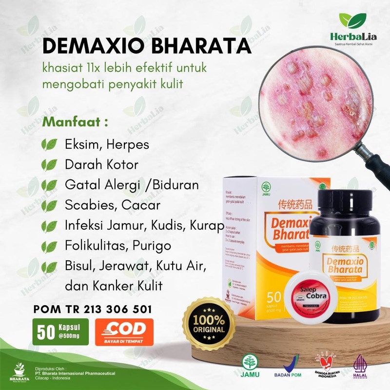 Obat Herbal Herpes Eksim Penyakit Kulit Bharata Demaxio