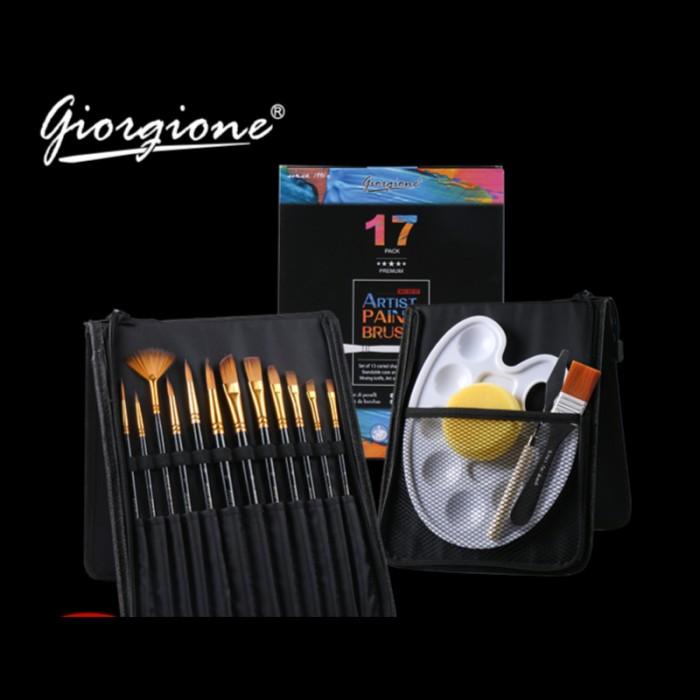 

Giorgione Brush Set With Carry Case ,Sponge,Palette Knife,Palette G-17