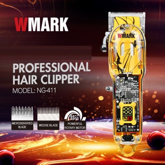 [Ori] Wmark Ng-411 Hair Trimmer Alat Cukur Transparan Barber Pangkas Rambut Bisa Sameday