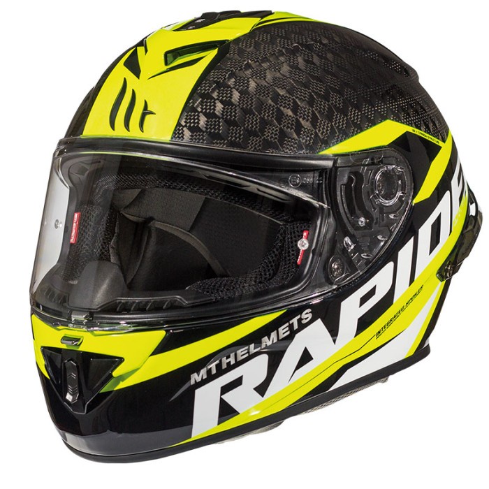 [New Ori] Mt Helmets Rapide Pro Carbon Gloss Fluo Yellow  Helm Full Face Ori Limited