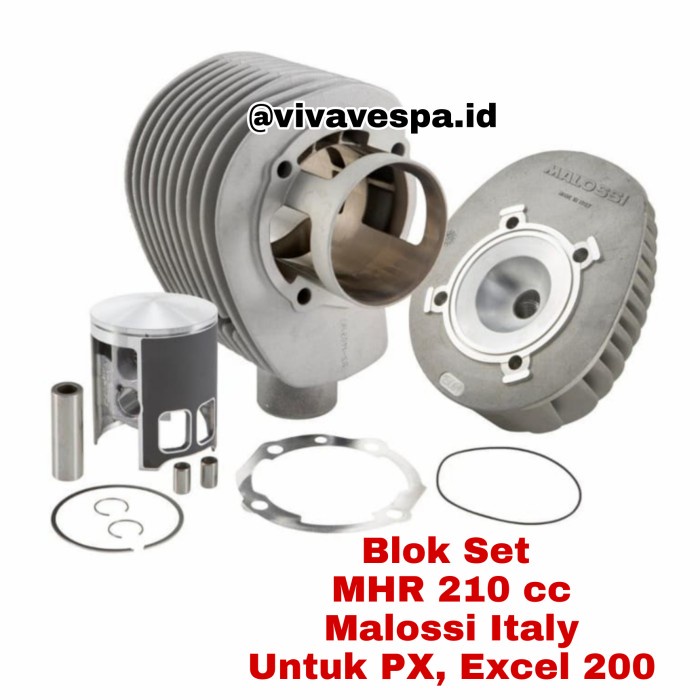 ✨Termurah Block Blok Malossi Italy Mhr 210 Bahan Alloy Untuk Vespa Px Excel 200 Berkualitas
