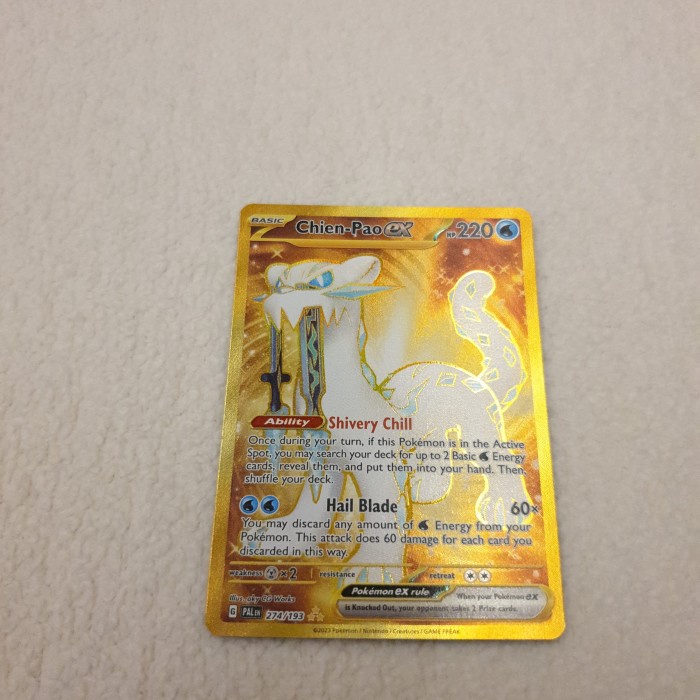 ✅New Kartu Pokemon Chien Pao Ex Gold Secret Rare Paldea Evolved Berkualitas