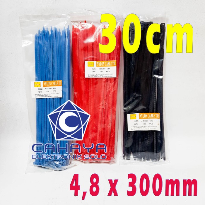 

Tali Kabel WARNA 30cm Kabeltis Cable 4,8 x 300mm Plastik Hitam Merah