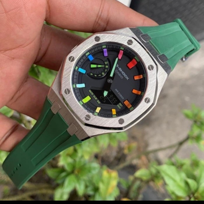 ✅Sale Jam Tangan Pria Gshock Ga2100 Rainbow/Ga2100 Rainbow Silver Green Gen3 Limited