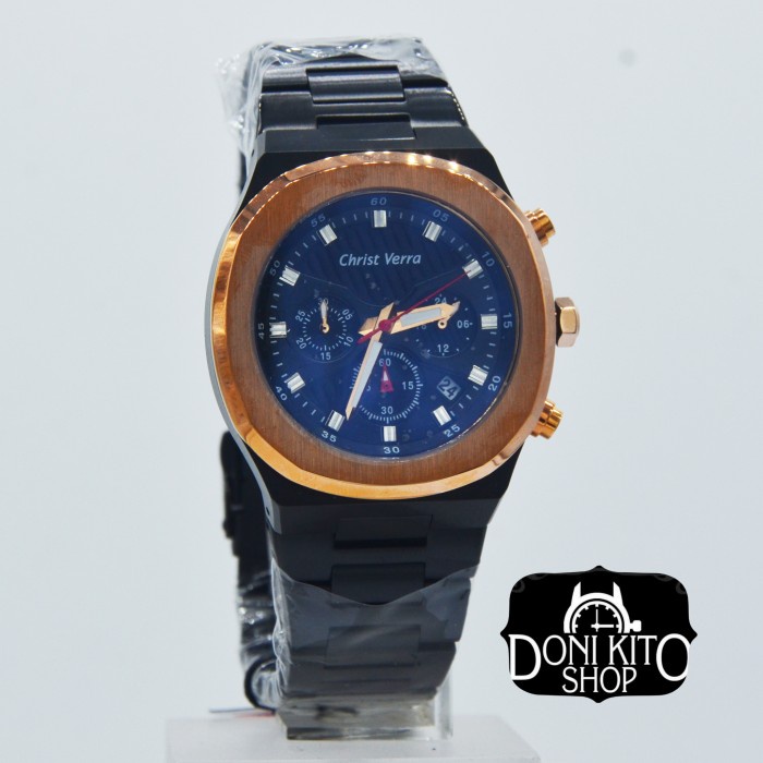 ✅Ori Christ Verra 10458G-18Blk Garansi Resmi - Jam Tangan Pria Original Terbatas