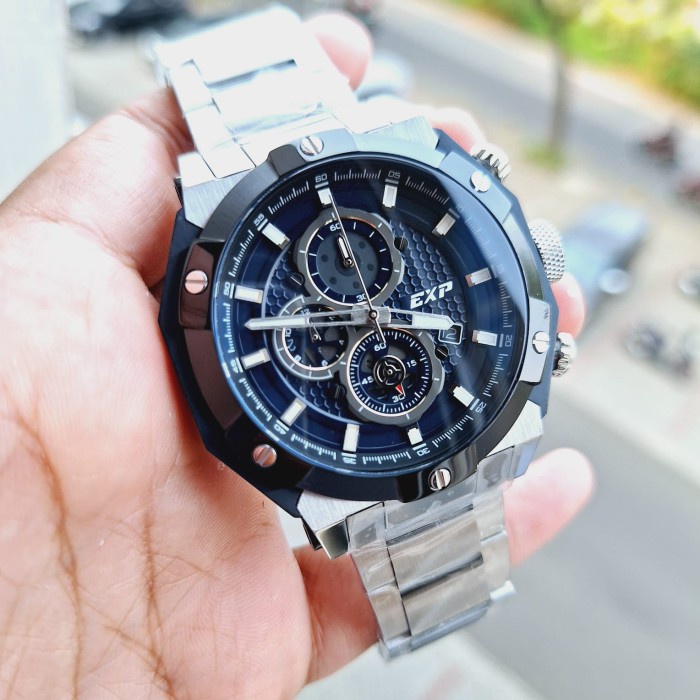 ✅Sale Jam Tangan Pria Expedition E 6385 Original E6385 Silver Black Blue New Bisa Sameday