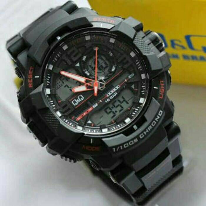 Discount Jam Tangan Sport QQ Q&Q GW86J003Y Original QnQ GW86 Hitam List Orange /JAM TANGAN ANAK/JAM