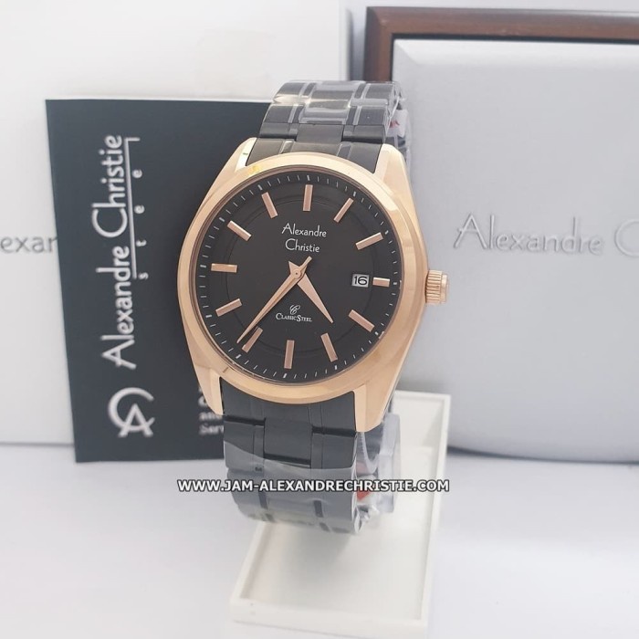 ✅Sale Jam Tangan Pria Alexandre Christie Ac 8618 Md Blrg Black Rosegold Ori Terbaru