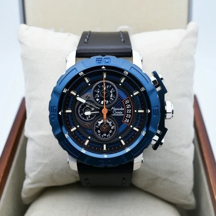 ✅Ori Alexandre Christie 6439Mc / Ac 6439 Mc /Ac6429 Silverblue Tali Black Terbatas