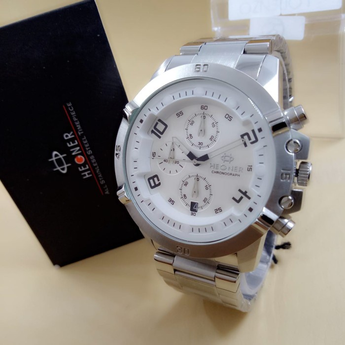 ✅Sale Jam Tangan Pria Hegner H1656 Original Rantai Silver Mewah Terbaru Terbaru