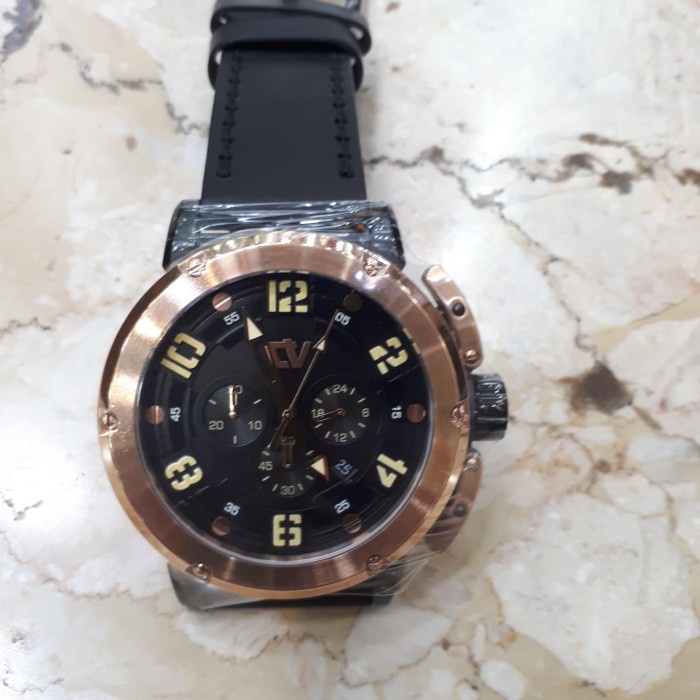 ✅Sale Jam Tangan Pria Christ Verra C 75002G-28 Leather Black Ring Rose Gold Diskon
