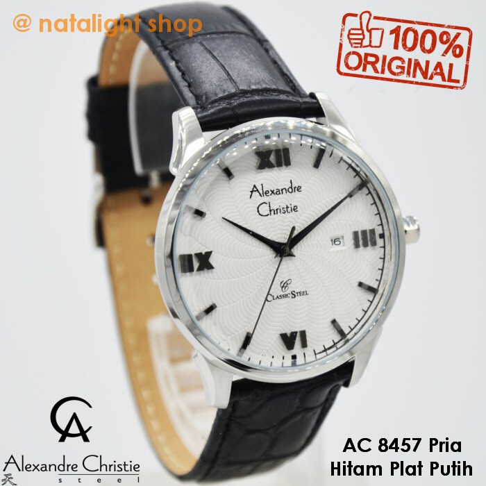 ✅Ready Jam Tangan Pria Alexandre Christie 8457 Original Kulit Simple Elegan Berkualitas