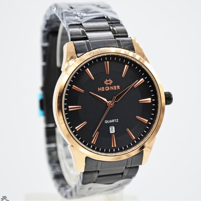 ✅Ori Hegner 5001Mbr / Hegner 5001 - Jam Tangan Pria Original - Black Rose Terbatas