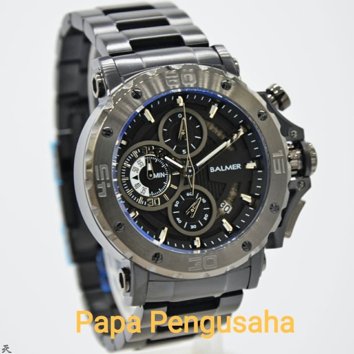 ✅Termurah Jam Tangan Pria Original Balmer B7975 Stainless Black Grey Bisa Gojek